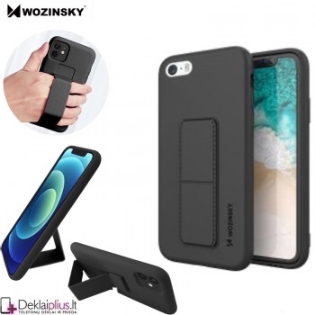 Wozinsky silikoninis dėklas - stovas-juodas (Iphone 7/8/Se 2020/Se 2022)